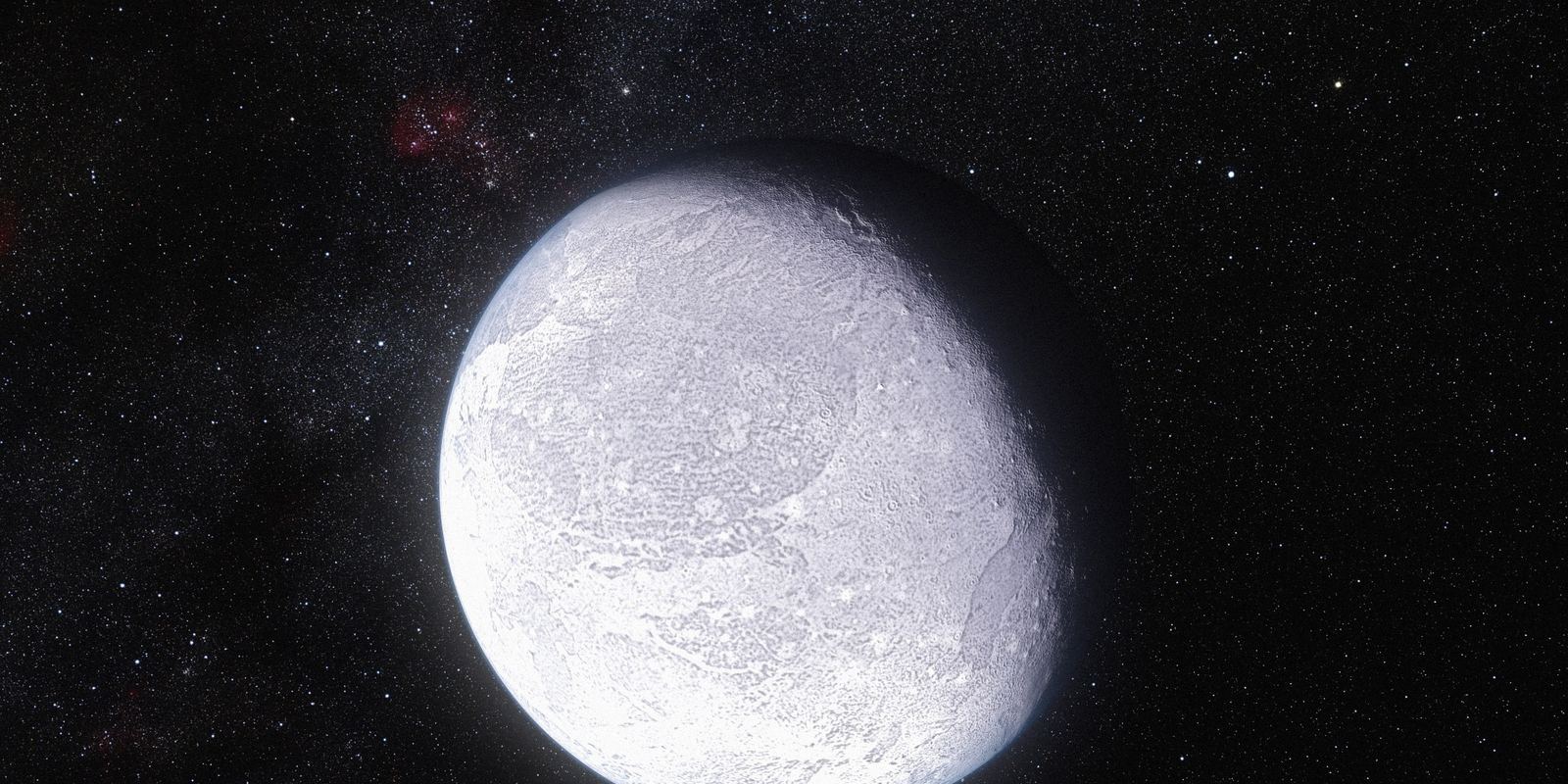 Artist's impression of the icy dwarf planet Eris far from the Sun